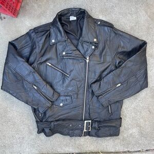 Black Leather Biker Jacket